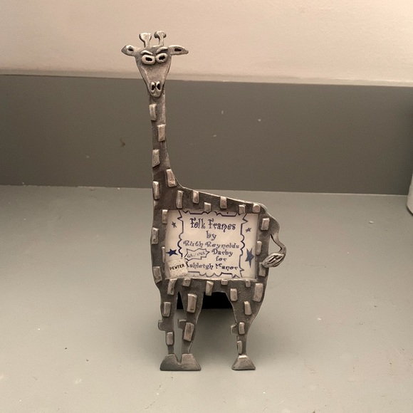 90s vintage Pewter Giraffe 🦒frame 🖼️ - Picture 2 of 4